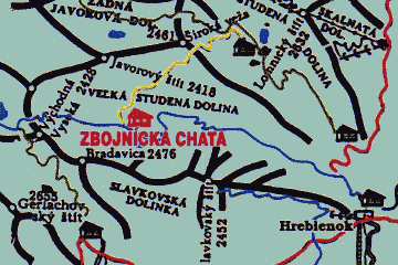Zbojnicka chata - mapa